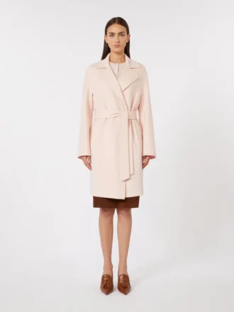 Manteau en laine et cachemire, rose