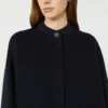 Manteau en laine mélangée avec écharpe, bleu marine