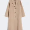 Manteau en laine mélangée double face, couleur camel Manteau en laine mélangée double face, couleur camel
