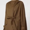 Manteau long en gabardine de laine déperlante, marron Manteau long en gabardine de laine déperlante, marron