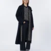 Long cardigan en laine jacquard, bleu outremer Long cardigan en laine jacquard, bleu outremer