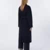Manteau long en laine, bleu nuit Manteau long en laine, bleu nuit