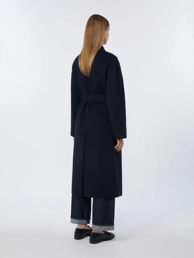 Manteau long en laine, bleu nuit Manteau long en laine, bleu nuit