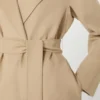 Manteau long en laine, cachemire et soie, couleur sable