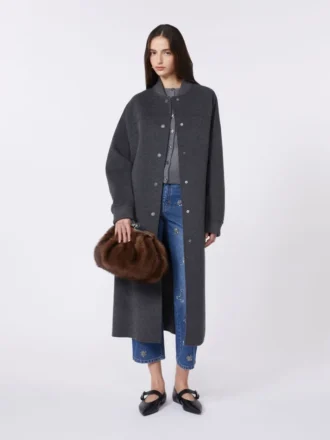 Manteau long en laine, gris foncé