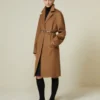 Manteau masculin en cachemire, couleur camel