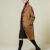 Manteau masculin en cachemire, couleur camel