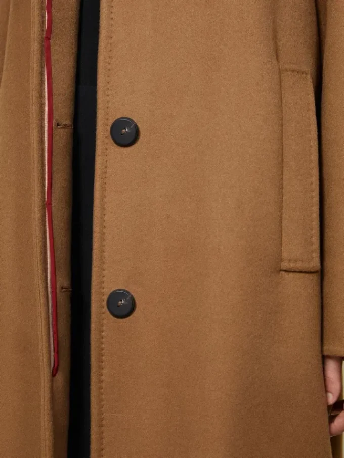 Manteau masculin en cachemire, couleur camel