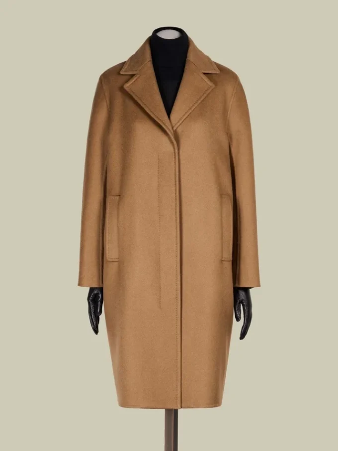 Manteau masculin en cachemire, couleur camel