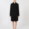 Manteau midi en cady, noir Manteau midi en cady, noir