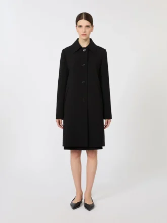 Manteau midi en cady, noir