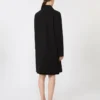 Manteau midi en cady, noir Manteau midi en cady, noir
