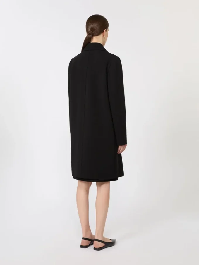 Manteau midi en cady, noir Manteau midi en cady, noir