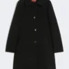 Manteau midi en cady, noir Manteau midi en cady, noir