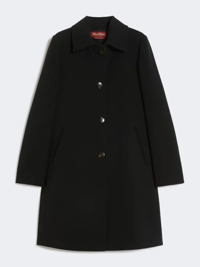 Manteau midi en cady, noir Manteau midi en cady, noir