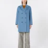 Manteau midi en laine épaisse, bleu clair Manteau midi en laine épaisse, bleu clair