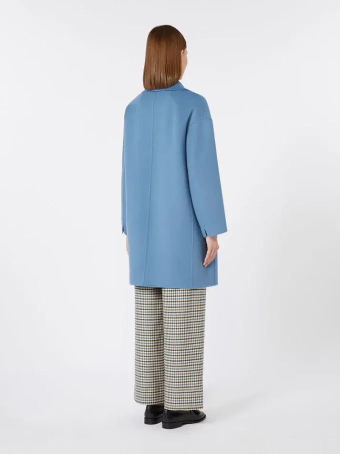 Manteau midi en laine épaisse, bleu clair Manteau midi en laine épaisse, bleu clair
