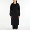 Manteau midi en laine épaisse, bleu nuit Manteau midi en laine épaisse, bleu nuit