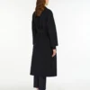 Manteau midi en laine épaisse, bleu nuit Manteau midi en laine épaisse, bleu nuit