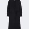 Manteau midi en laine épaisse, bleu nuit Manteau midi en laine épaisse, bleu nuit