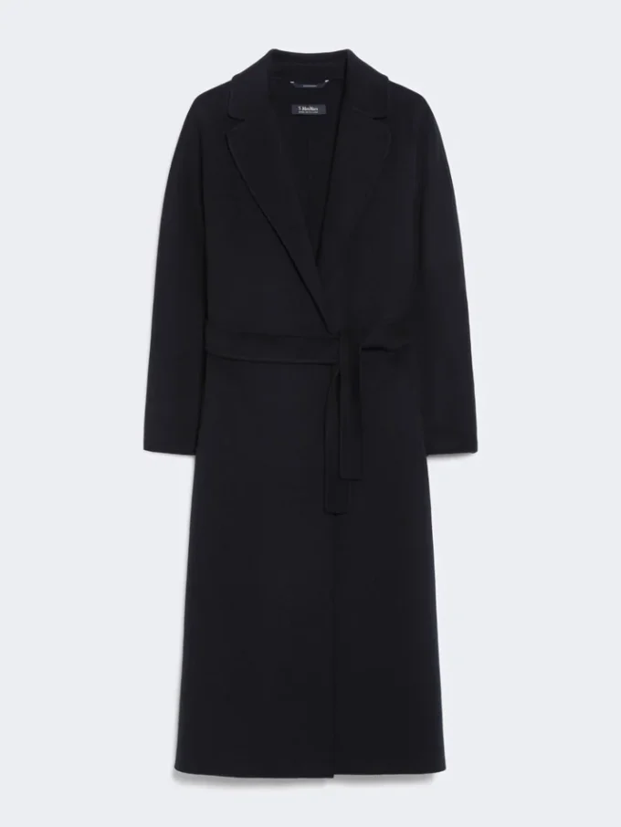 Manteau midi en laine épaisse, bleu nuit Manteau midi en laine épaisse, bleu nuit