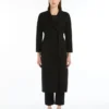 Manteau midi en laine peignée, noir Manteau midi en laine peignée, noir