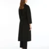 Manteau midi en laine peignée, noir Manteau midi en laine peignée, noir