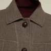 Manteau oversize en laine double, couleur tourterelle