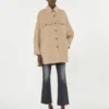 Manteau oversize en laine mélangée, couleur camel