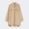 Manteau oversize en laine mélangée, couleur camel