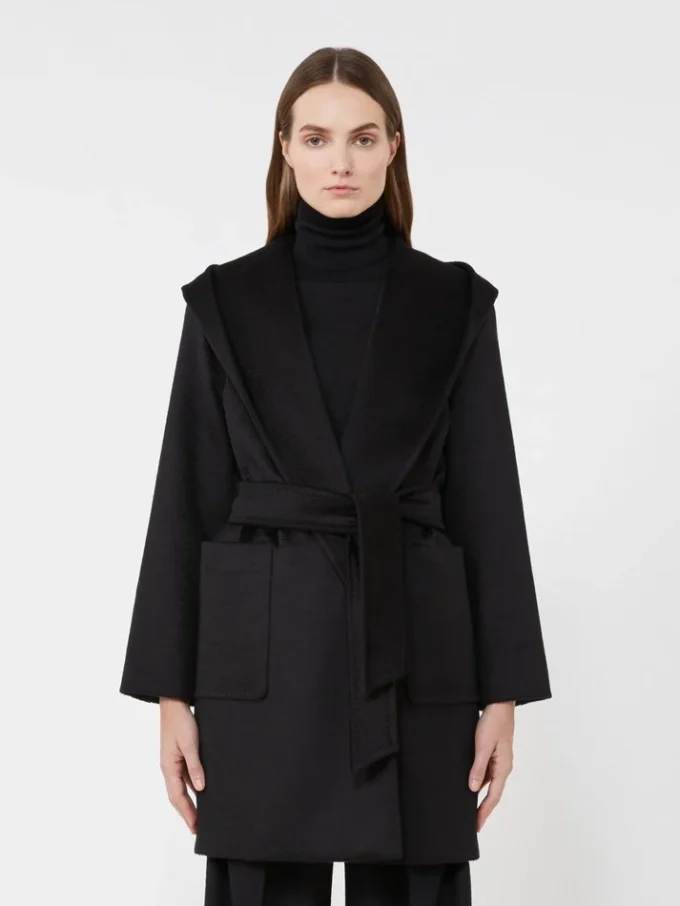 Manteau-peignoir camel, noir