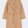 Manteau-peignoir en laine double face, couleur camel Manteau-peignoir en laine double face, couleur camel