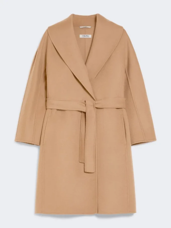 Manteau-peignoir en laine double face, couleur camel Manteau-peignoir en laine double face, couleur camel