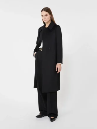 Manteau-peignoir en laine, noir