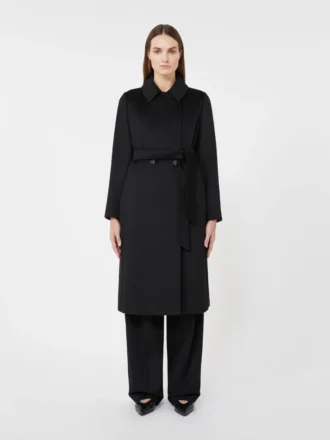 Manteau-peignoir en laine, noir