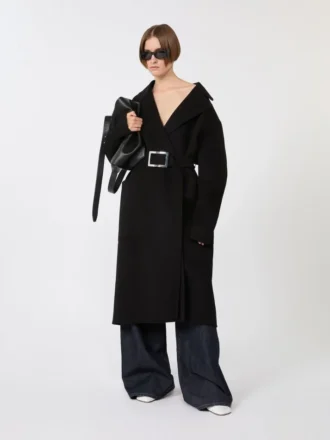 Manteau-peignoir en Pure Wool, noir