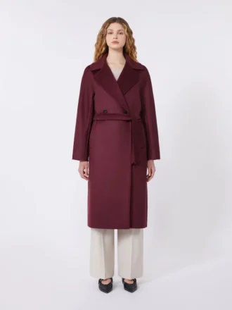 Manteau-robe en laine, bordeaux
