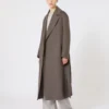 Manteau-robe en laine, couleur boue