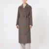 Manteau-robe en laine, couleur boue