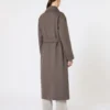 Manteau-robe en laine, couleur boue
