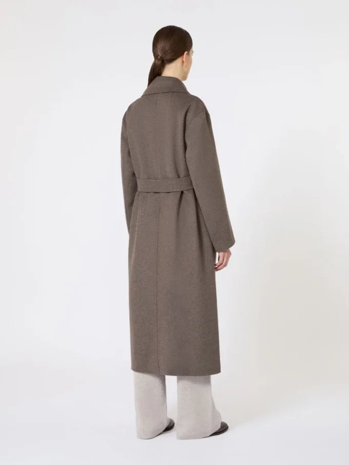 Manteau-robe en laine, couleur boue