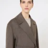 Manteau-robe en laine, couleur boue