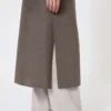 Manteau-robe en laine, couleur boue
