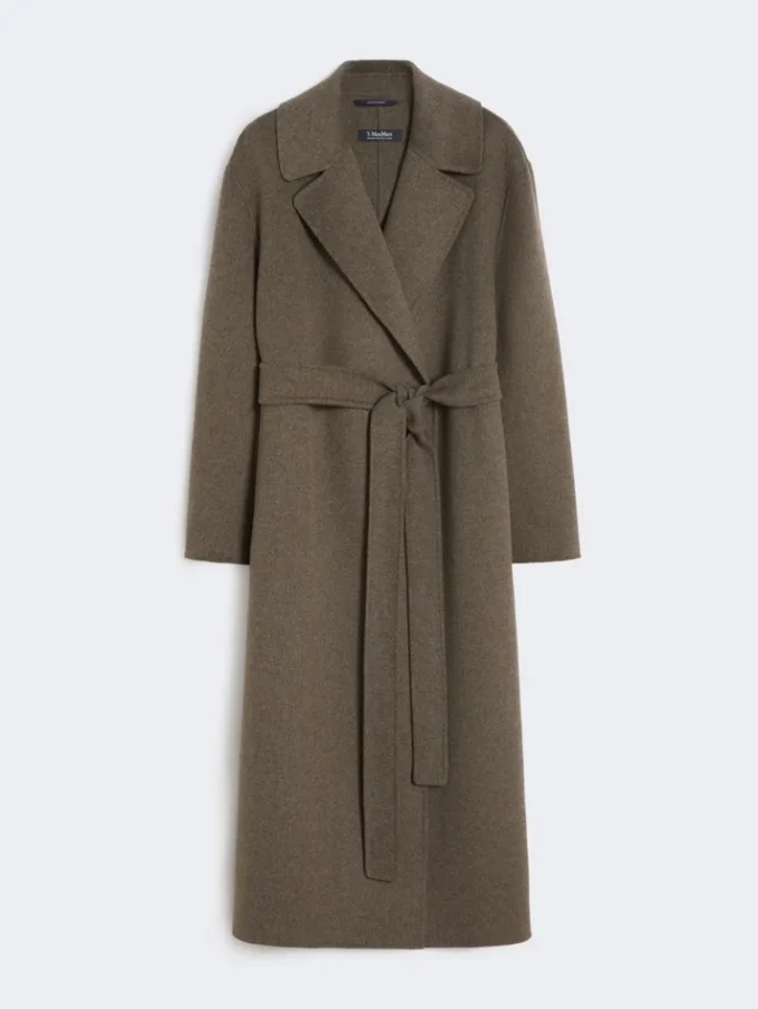 Manteau-robe en laine, couleur boue