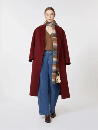Manteau-robe en laine, framboise