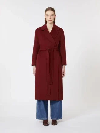 Manteau-robe en laine, framboise