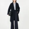 Manteau-robe en laine mélangée Double Face, bleu marine Manteau-robe en laine mélangée Double Face, bleu marine