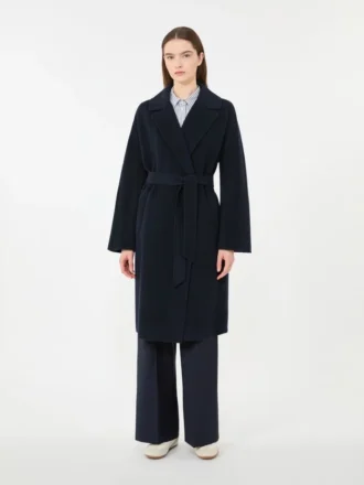 Manteau-robe en laine mélangée Double Face, bleu marine Manteau-robe en laine mélangée Double Face, bleu marine