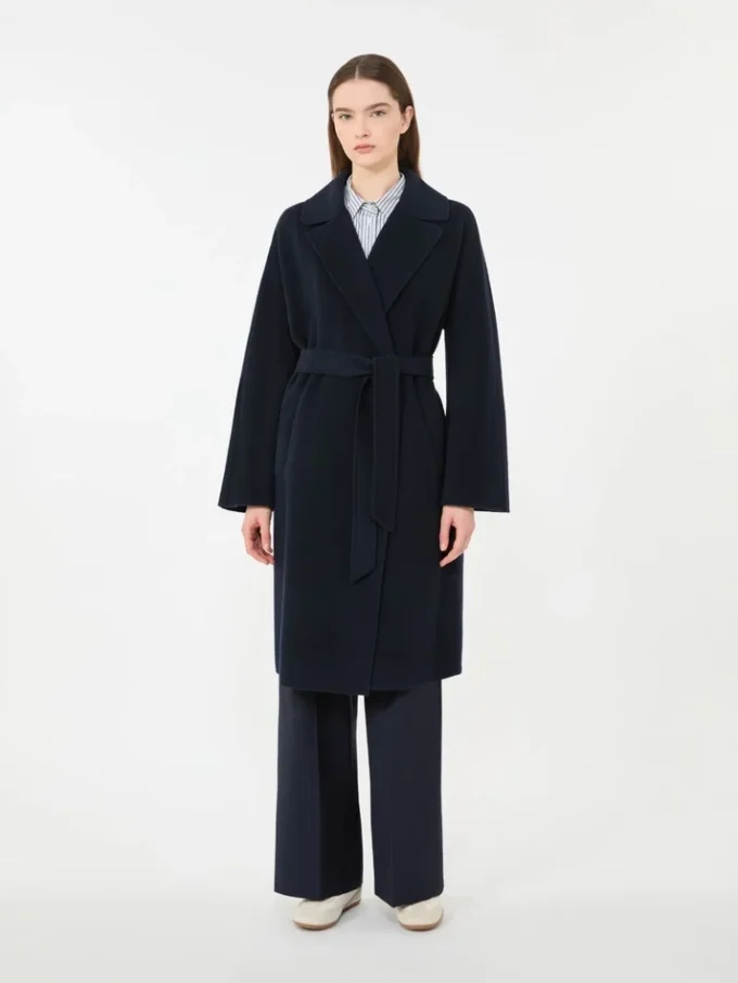 Manteau-robe en laine mélangée Double Face, bleu marine Manteau-robe en laine mélangée Double Face, bleu marine