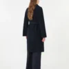 Manteau-robe en laine mélangée Double Face, bleu marine Manteau-robe en laine mélangée Double Face, bleu marine